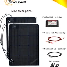 Boguang 100 Вт солнечной системы DIY kit 50 Вт солнечная панель ЭТФЭ модуль солнечных батарей клетки 12v 24v 10A контроллер MC4 соединительный кабель с разъемом кабеля