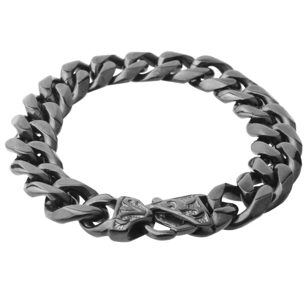 New product Black Stainless Steel bracelet for men jewelry hip hop