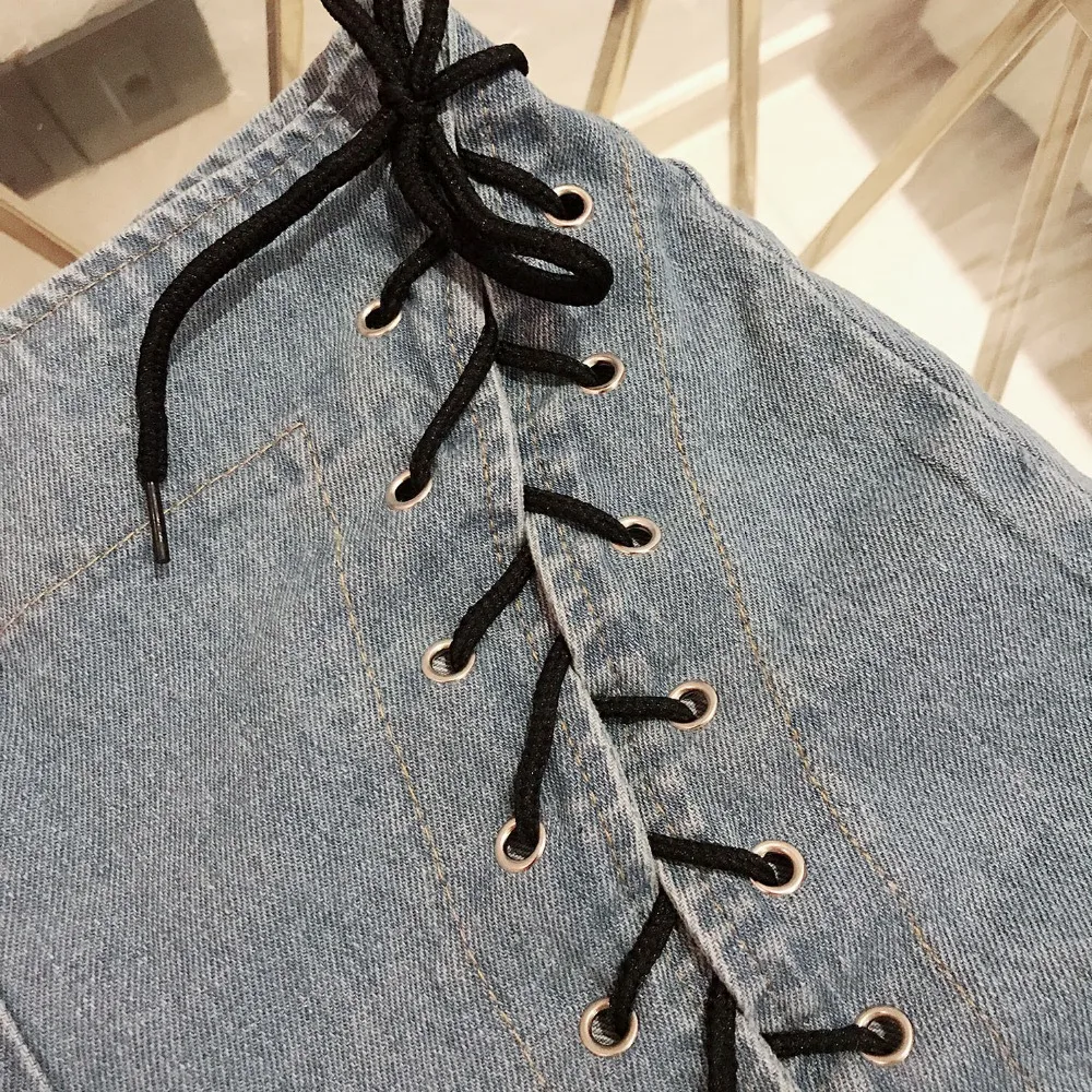 2019 юбка шорты для женщин Высокая талия женские сексуальные Harajuku супер джинсовые шорты джинсы супер Винтаж Лето Клубная одежда бинты feminino