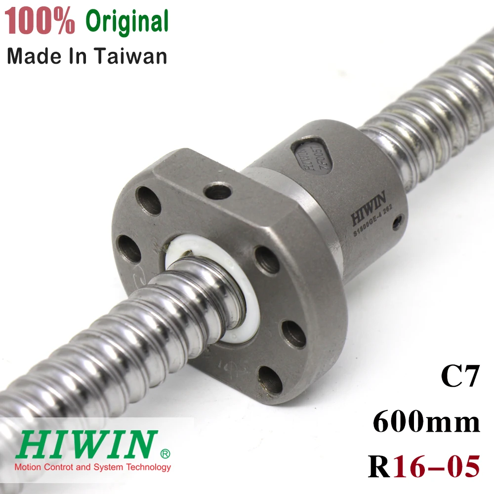 HIWIN 1605 C7 600 мм шариковый винт 5 мм свинцовый с R16-5T3-FSI шариковой гайкой для высокой стойкости CNC diy гайка