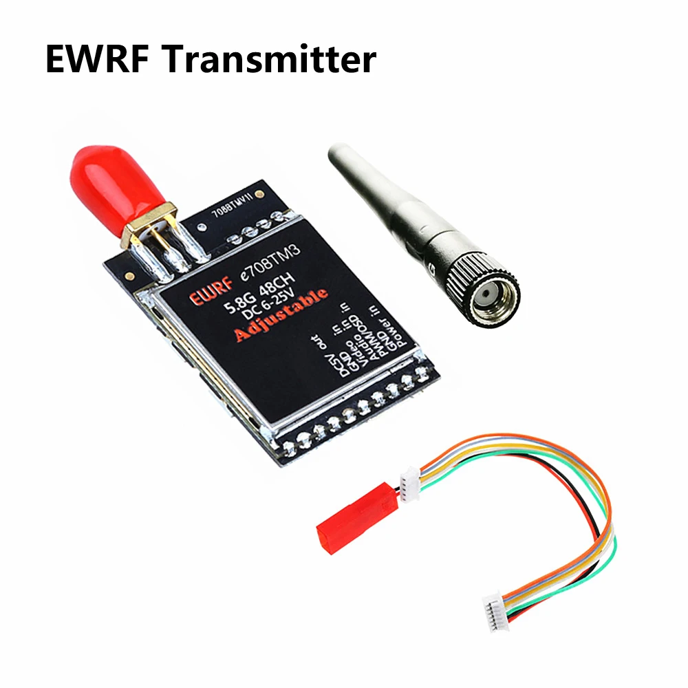 

EWRF Transmitter 5.8G 48CH 25mW/200mW/600mW Switchable Transmitter 5V BEC Output Support OSD Configuring for FPV RC Drone Models