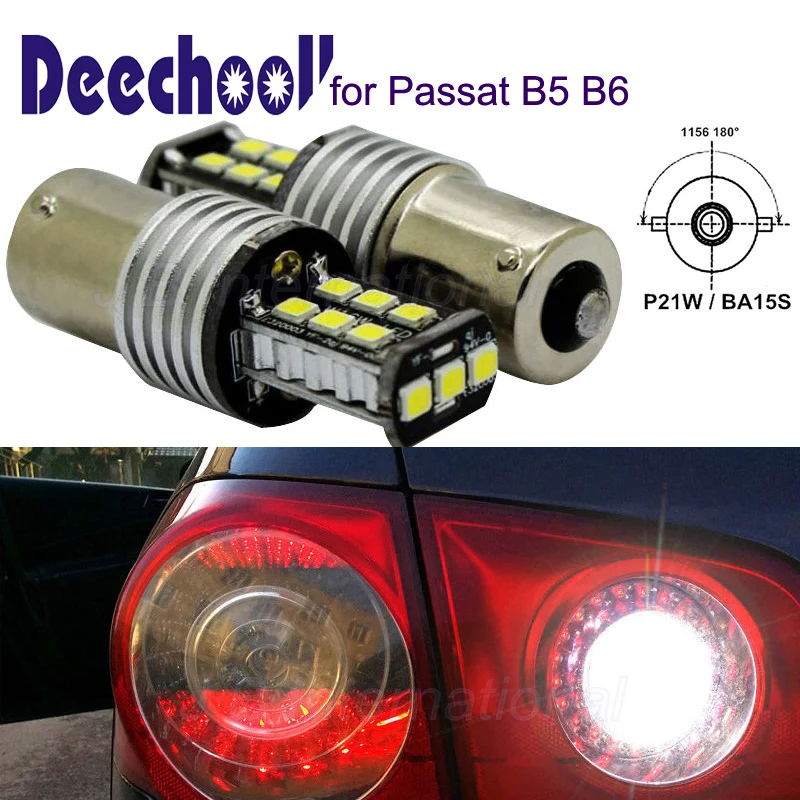 2x BA15S Car LED Bulbs for VW Passat B5 B6 ,Canbus Auto P21W 1156 LED