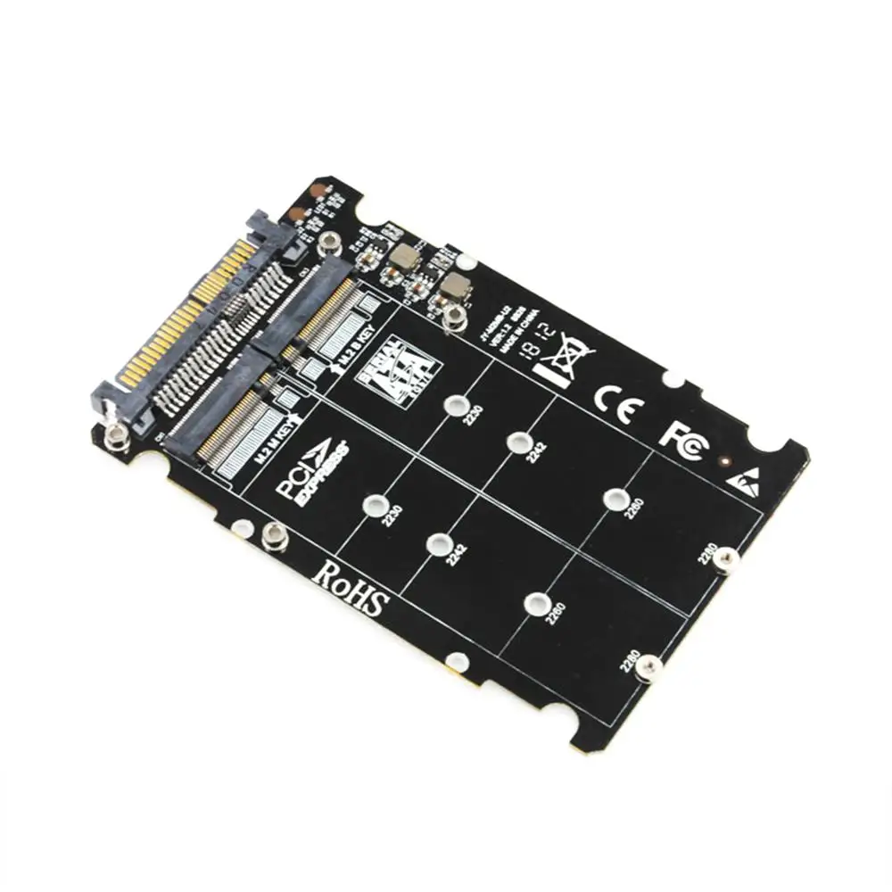 

M.2 SSD to U.2 Adapter 2in1 M.2 NVMe and SATA-Bus NGFF SSD to PCI-e U.2 SFF-8639 Adapter PCIe M2 Converter for Desktop Computers