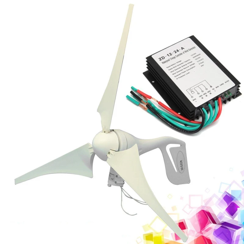 

400W Wind Turbine Generator 5 Blades with DC 12V/24V Waterproof Charge Controller 300/600W Wind Energy Wind Power Generator