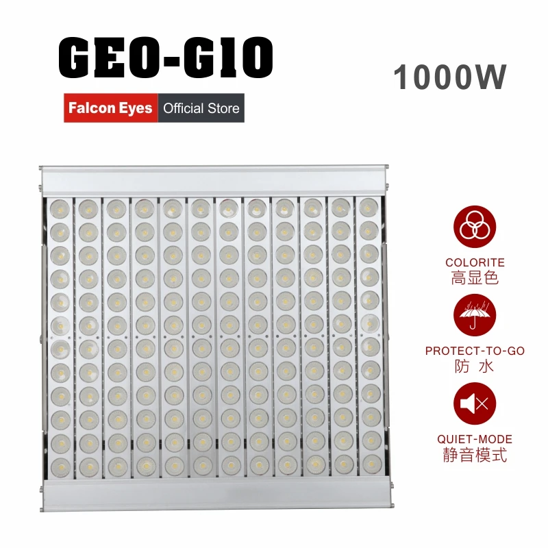 

Falcon Eyes 1000W Waterproof Giant LED Light Dimmable Continuous High CRI95 5600K GEO-G10 For Video Film Stage Advertisement