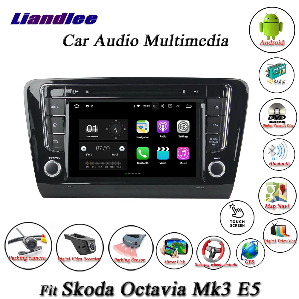 Discount Liandlee Car Android System For Skoda Octavia Mk3 E5 Radio CD DVD Player GPS Navi MAP Navigation HD Wifi FM BT Screen Multimedia 2