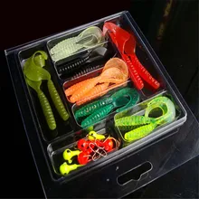 5 Style Soft Worm Fishing Integrated Bait Set Road Fishing Soft False Bionic Bait Lead Head Fishhook Fishing Integrated Bait Set