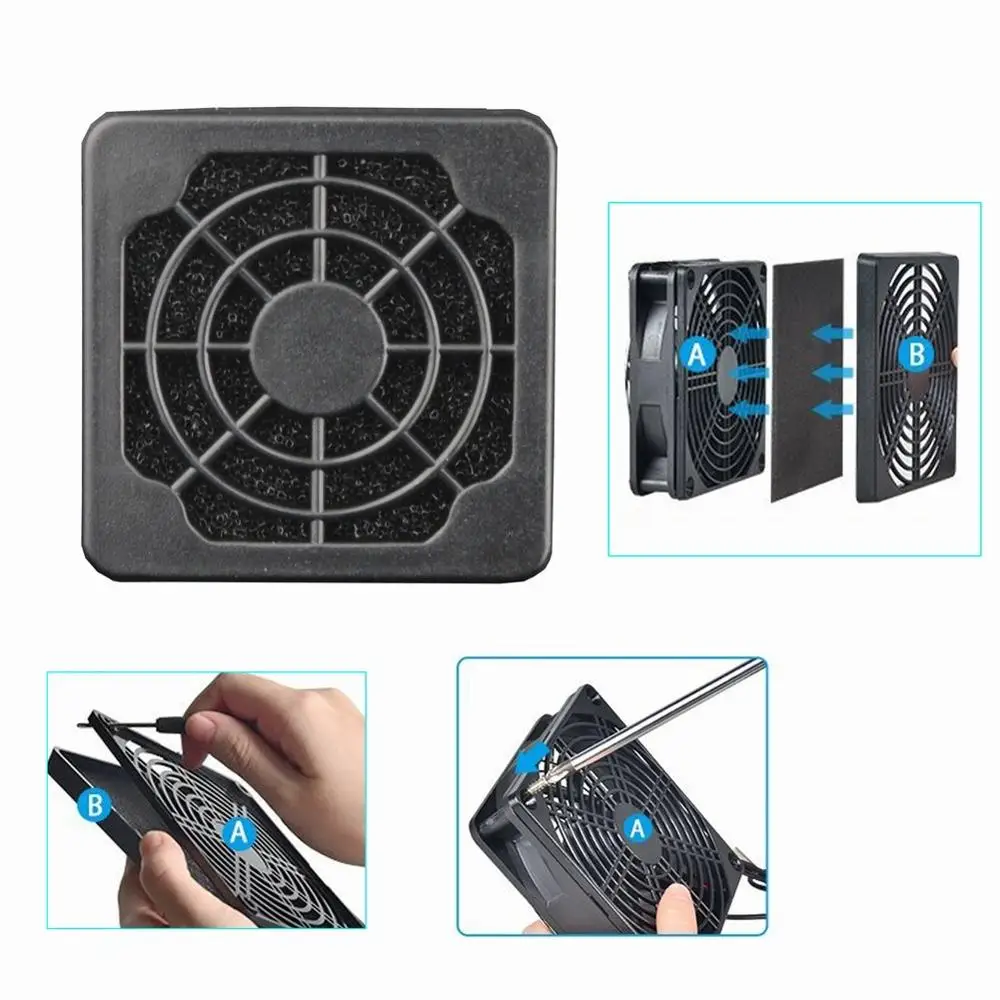 Gdstime-capa Protetora para Ventilador Proteção contra Poeira Filtro de Plástico para pc Tamanhos 40 mm 50 mm 60 mm 80 mm 90 mm 120 mm Ventiladores e resfriadores - Imagem 5