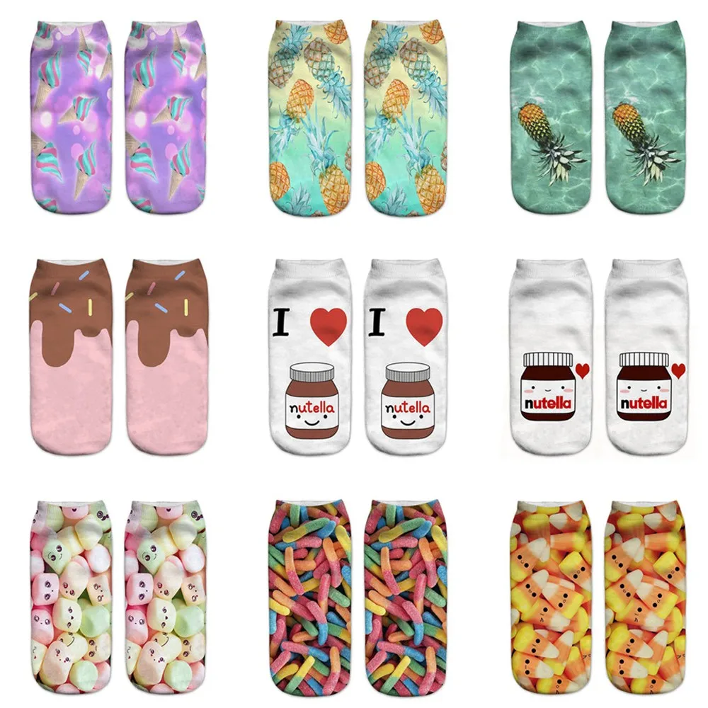 

Funny Socks Women Unisex 3D Fashion Cute Streetwear Cotton Print Animal Low Ankle Socks Casual Cute Socks Warmer Korean Style