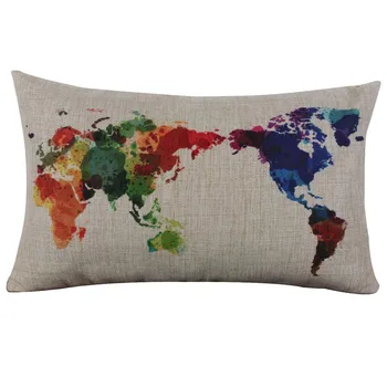 

World Map Linen Square Throw Flax Pillow Case Decorative Cushion Pillow Cover Home Decorative Pillowcases kussensloop #5%