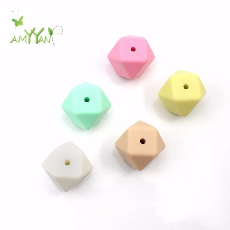 

DIY Silicone Beads Baby Teething Chewable Teethers Safe Toys For Pacifier Chain Leash Decoration 20Pieces/Pack 17mm