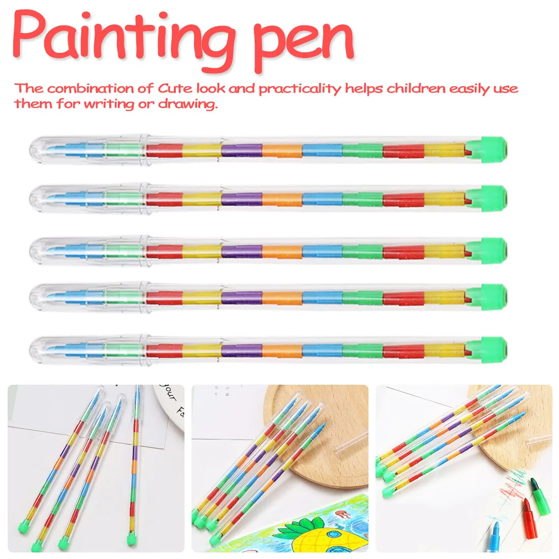 

Creative Colored Pencil Graffiti Pen 10colors/pcs DIY Replaceable Crayons Oil Pastel For Kids Painting Drawing Cute Stationery
