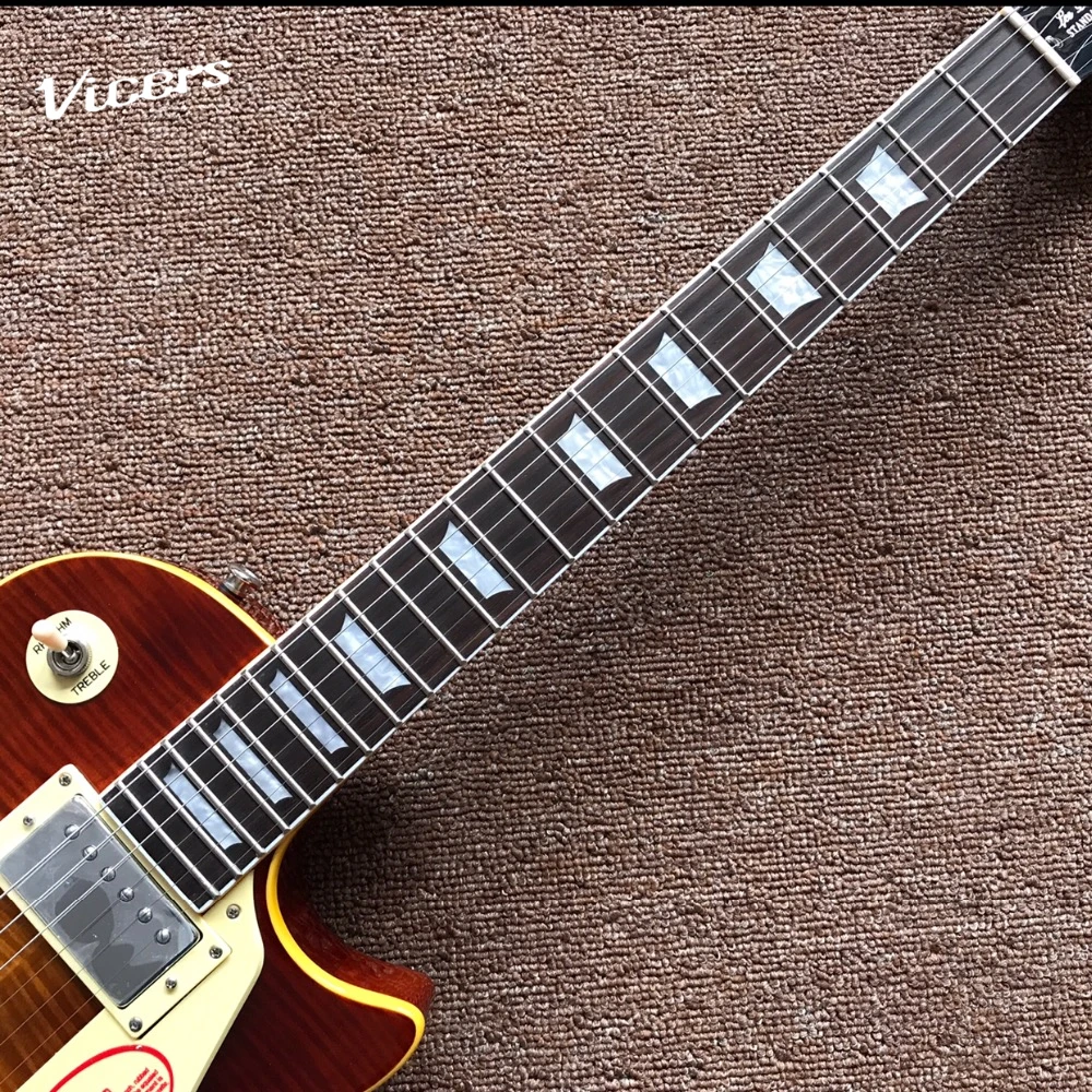hot selling Musical instruments OEM Tiger Flame Electric guitar luxury finished way with Chrome hardware! high quality hot selling Musical instruments OEM Tiger Flame Electric guitar luxury finished way with Chrome hardware! high quality