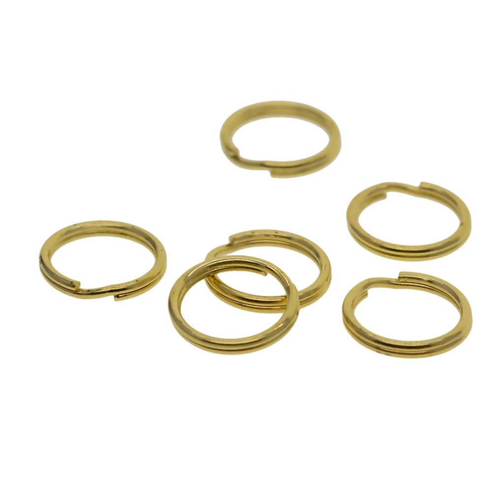 20 Pcs 15mm High Quality Round Solid Brass Split Key Ring Chain Hook Hardware Keychains for DIY Accessories