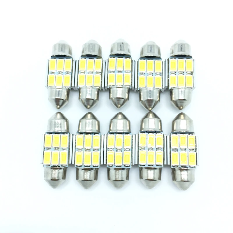 10 шт. большая акция чистый белый 31 мм 5630 SMD 6 LED авто купольная гирлянда для