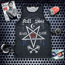 Мужские хипстерские топы, забавный крутой жилет с буквенным принтом, мужские повседневные майки черного цвета с круглым вырезом