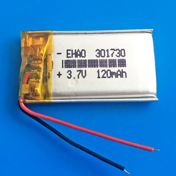 

3.7V 120mAh Polymer lithium Lipo ion battery 301730 rechargeable customized wholesale CE FCC ROHS MSDS quality certification