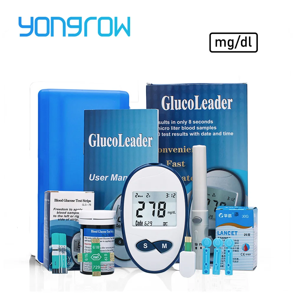 Yongrow Medical Blood Glucose Meters mg/dl 25pcs Needles Lancets Sugar...