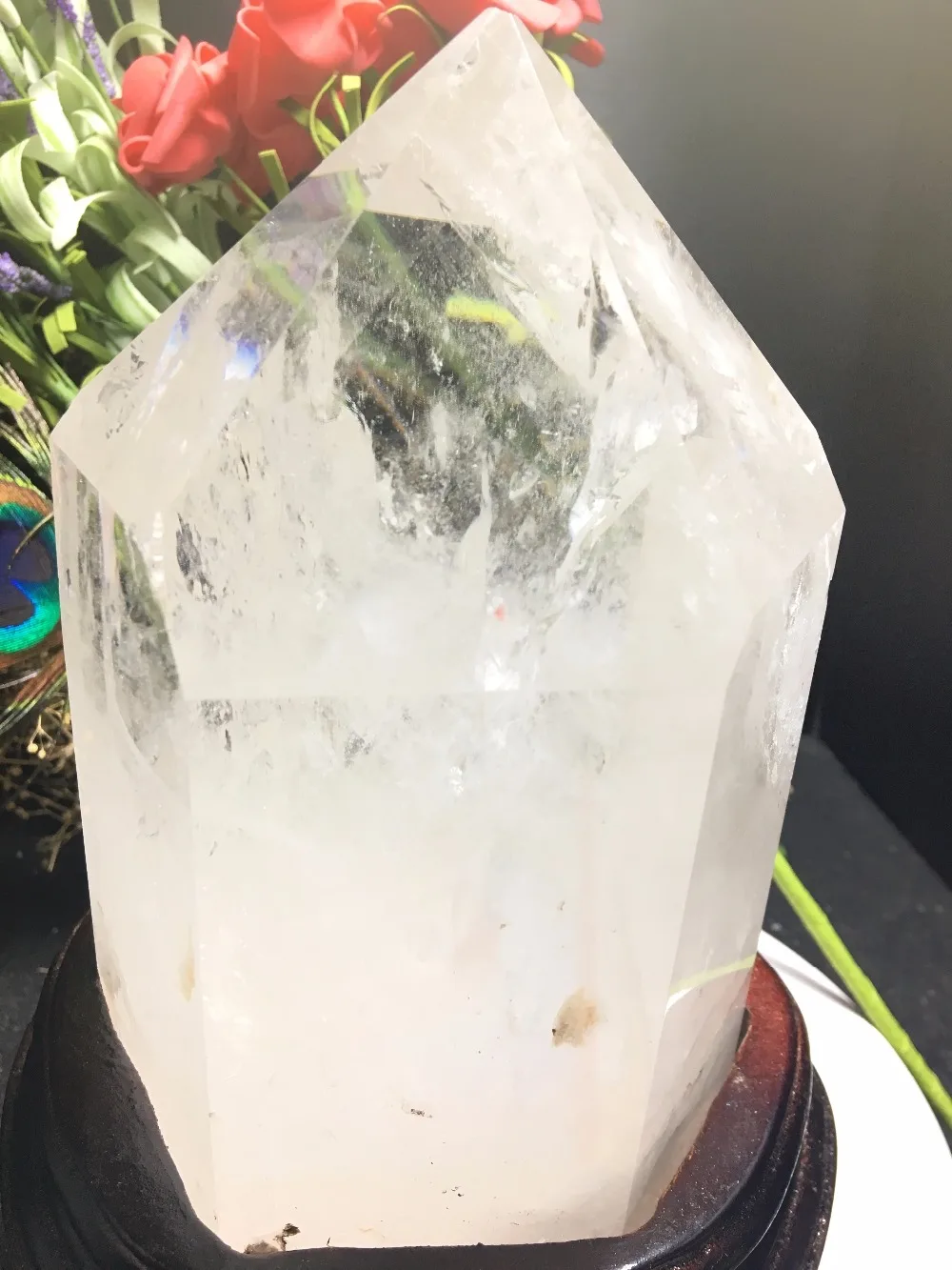 Buy Natural and beautiful white crystal pillars with a base as a gift of reiki