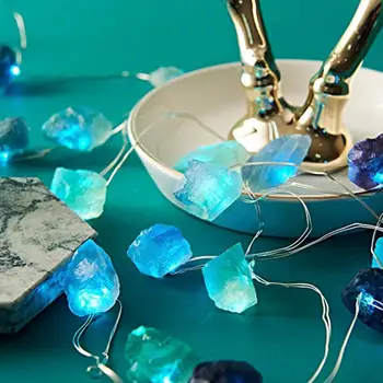 

20LED String Lights Party Wedding Christmas Lamp Natural Fluorite Copper Wire without Battery Decoration light