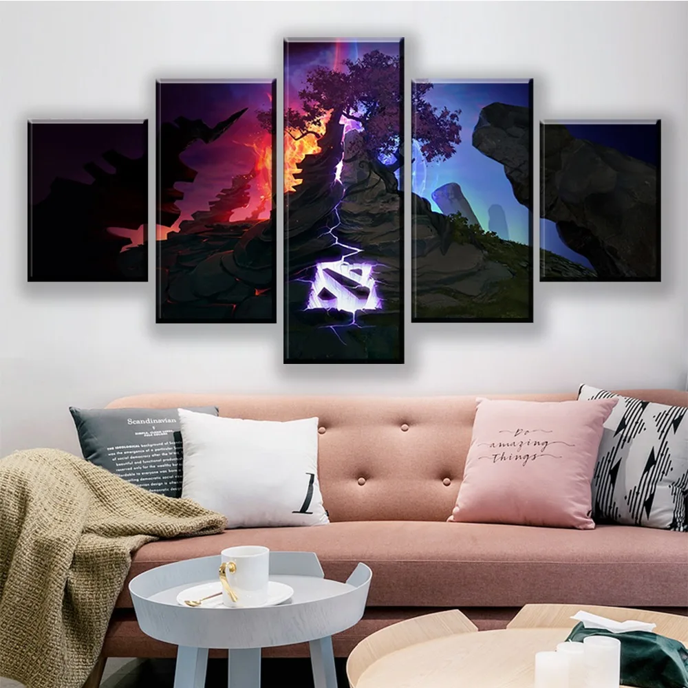 Modular Pictures Canvas 5 Panel DOTA 2 Game Painting Wall Art Posters Print Modern Living Room Home