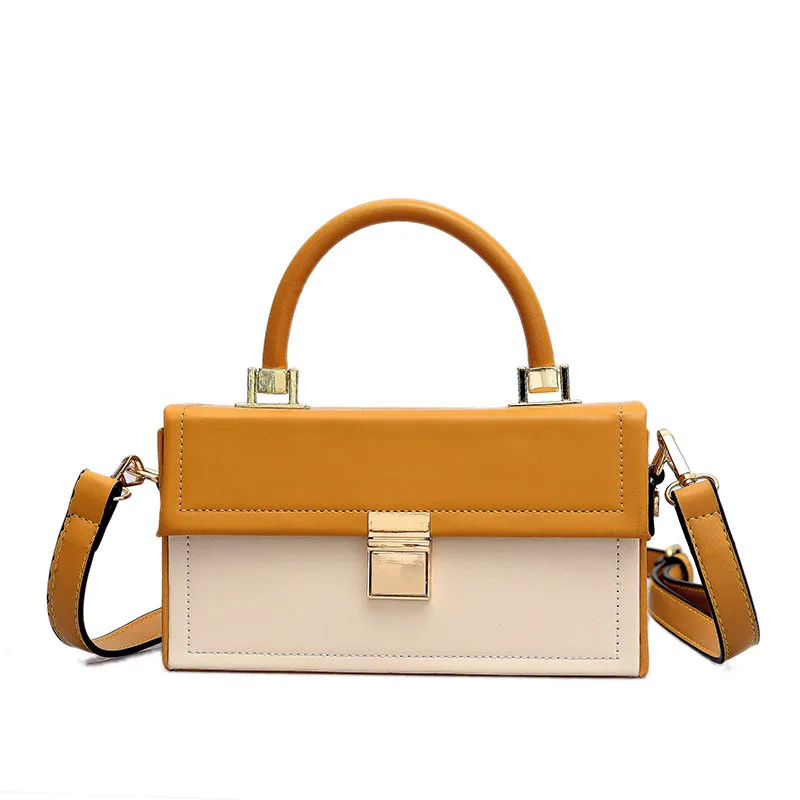 

ICEV new small stereotypes box clutch designer top handle bags handbags women famous brands panelled shoulder bag ladies leather