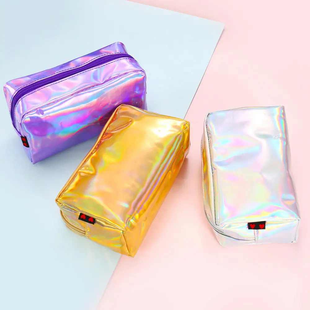 

Holographic Laser Cosmetic Bag Women Makeup Bag Travel Waterproof Portable Make up Bag Toiletry Cases
