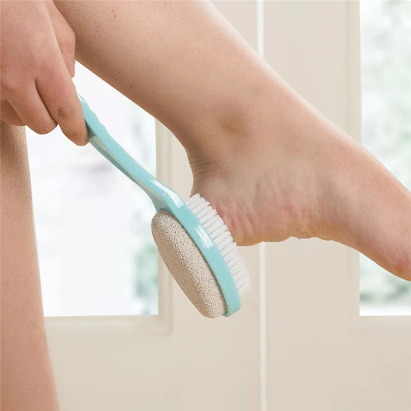 Foot File Pumice Stone Foot Brush Body Brush with Handle Pedicure