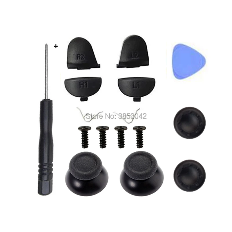 PS4 Controller Repair Kit R1L1R2L2 Trigger Buttons 3D Analog Joysticks Sticks Replacement for