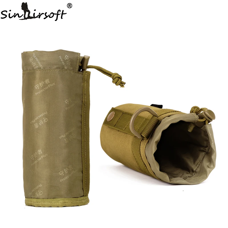 SINAIRSOFT MOLLE System Water Bottle Climbing Bags D-ring Holder Drawstring Pouch Army Durable Travel Hiking Water Bag