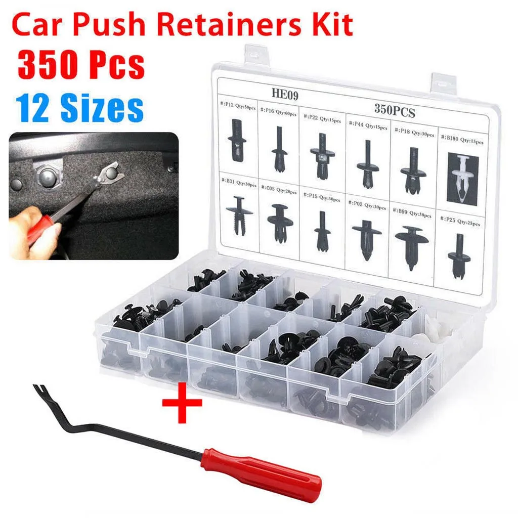 

2019 NEW 350Pcs Plastic Auto Body Push Pin Rivet Fastener Trim Moulding Clips Screwdriver Dropshipping Destornillador 3.5