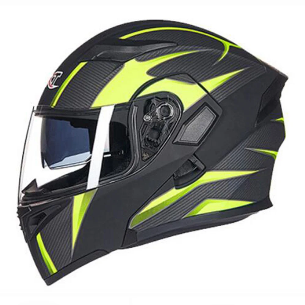 GXT мотоциклетный шлем флип-ап аварийный шлем дышащий комфорт для мотокросса двойные линзы Полнолицевые Шлемы для мотоцикла - Цвет: Colour 12