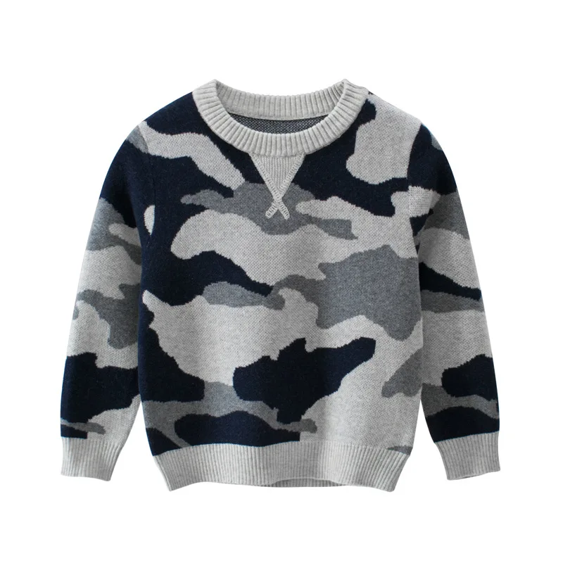 

2019 Autumn New Fashion Boys Baby Boys Clothes Kids Clothes Children's Sweater For Boy Long Sleeve O- Neck Camouflage Print