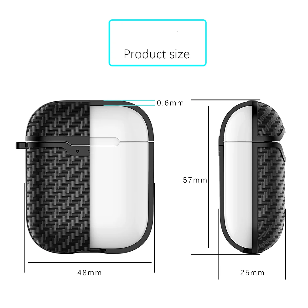 Чехол для airpods чехол из углеродного волокна с текстурой наушников коробка