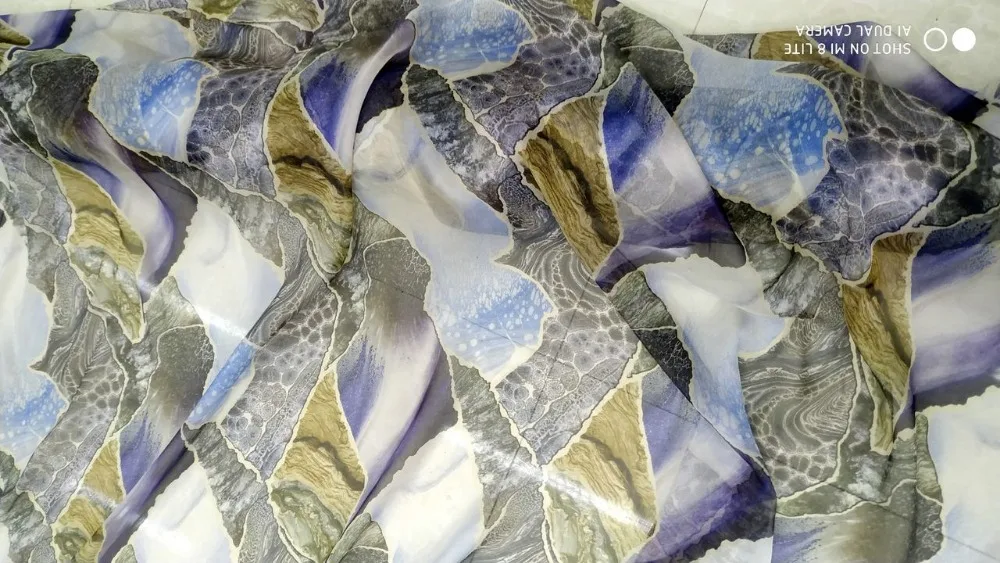 

Designer 100% mulberry silk chiffon fabric wax tissu africain clothes sewing dress decoration scarf 8mm japan tecido infantil