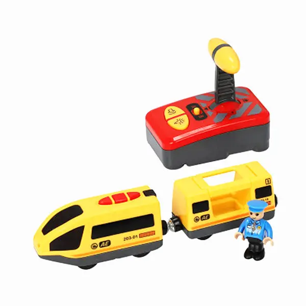 Goede Rc Nieuwe Afstandsbediening Magnetische Elektrische Trein Compatibel Met Brio Houten Track Rood Wit Elektrische Trein Kinderen Spoor Speelgoed