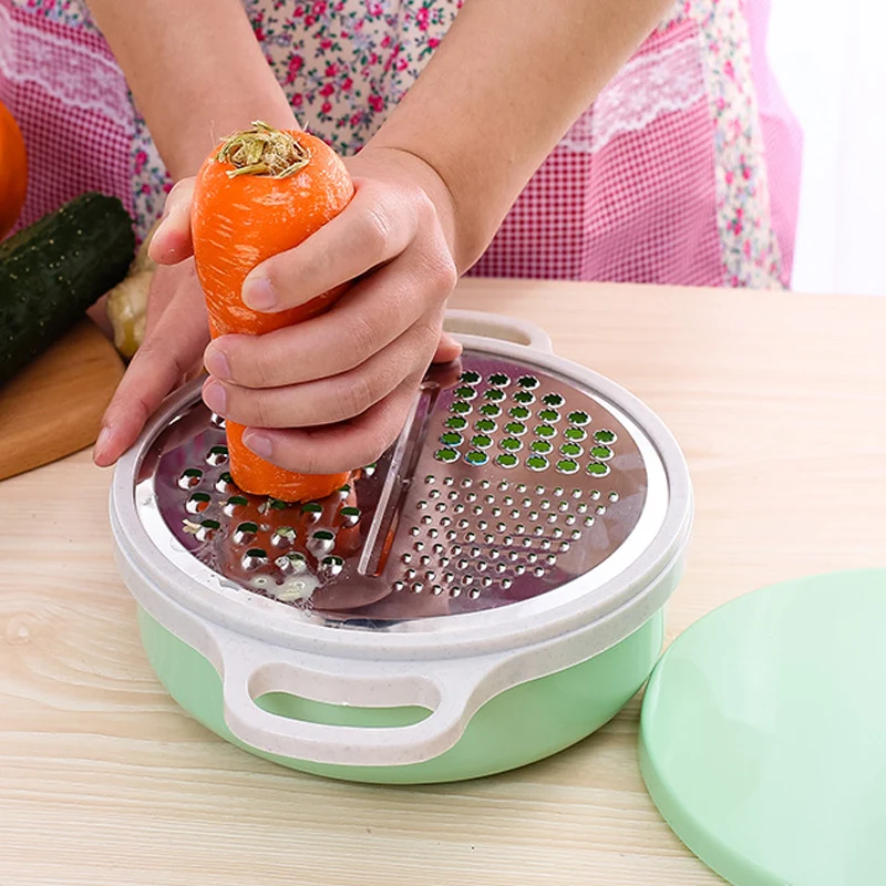 

ALONG 4 in 1 Vegetable Fruit Potato Slicer Grater Cutter Stainless Steel Blades Veggie chopper