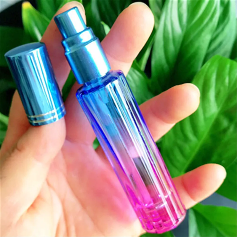 10ML New Striped Cylindrical Glass Color Spray Bottle Perfume Empty