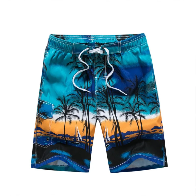 Mens Palm Trees Sunset Ocean Swim Trunks Quick Dry Beach Shorts Beachwear Board Shorts