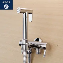 Azos смеситель для биде под давлением Душевая насадка латунь хром холодная вода две функции туалет душ для ванной круглые PJPQ008