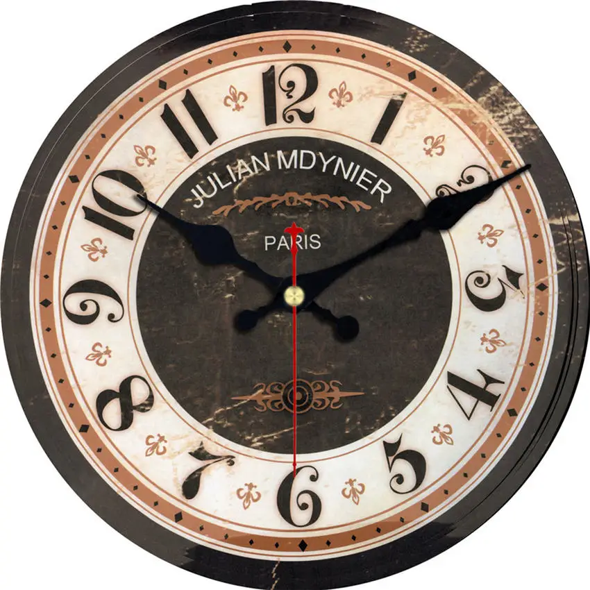 Настольные Розовые Настенные часы, 15 см винтажные настенные часы, потертые шикарные деревянные картонные часы, настенные часы в стиле ретро с животными - Цвет: WallClock10