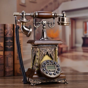 

Retro and Nostalgic/Old Furniture style antique European antique solid wood set telephone telephone landline