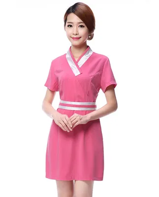 uniformes больницы Женская медицинская одежда стоматологическая клиника красоты медсестра равномерной Мода Розовый Цвет медицинская одежда