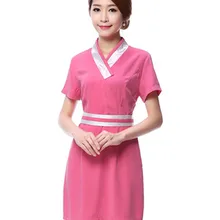 uniformes больницы Женская медицинская одежда стоматологическая клиника красоты медсестра равномерной Мода Розовый Цвет медицинская одежда