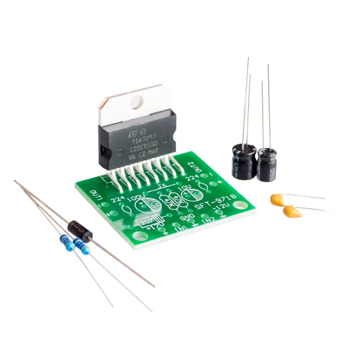 

1set TDA7297 amplifier board spare parts dc 12v grade 2.0 dual audio encoding 15w electronic diy kit