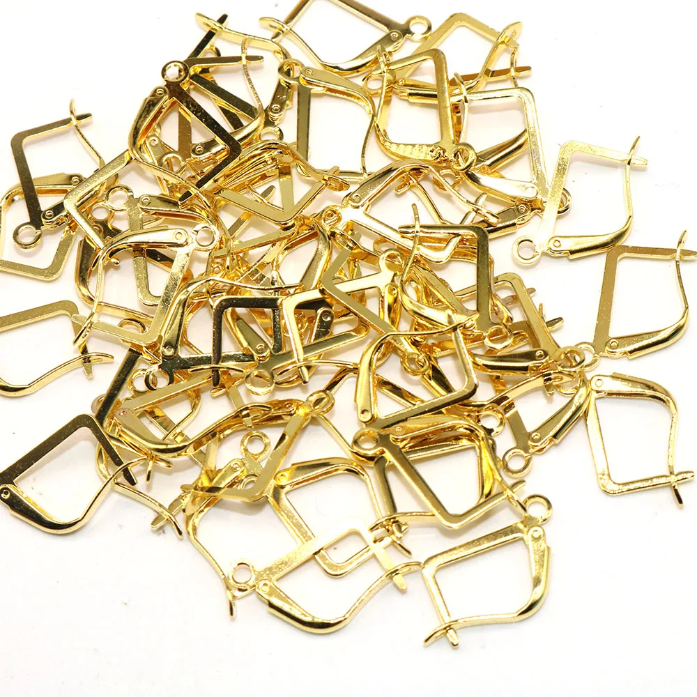 

50pcs Copper Clip On Earring Clasps Hooks Findings With Loop Clasp Earring Making Round Base For Diy Accessories