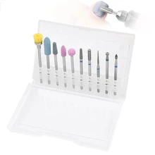 10 шт. набор сверл для ногтей, пилочки для ногтей, электрическая машинка для маникюра, вращающиеся сверла, полировальные инструменты, фрезы, аксессуары для маникюра