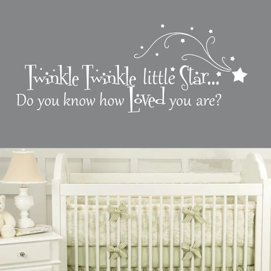 Maison Decoration Interieure Wallart Bebe Baby Wall Sticker Citation Twinkle Twinkle Etoiles Enfant Chambre A Coucher