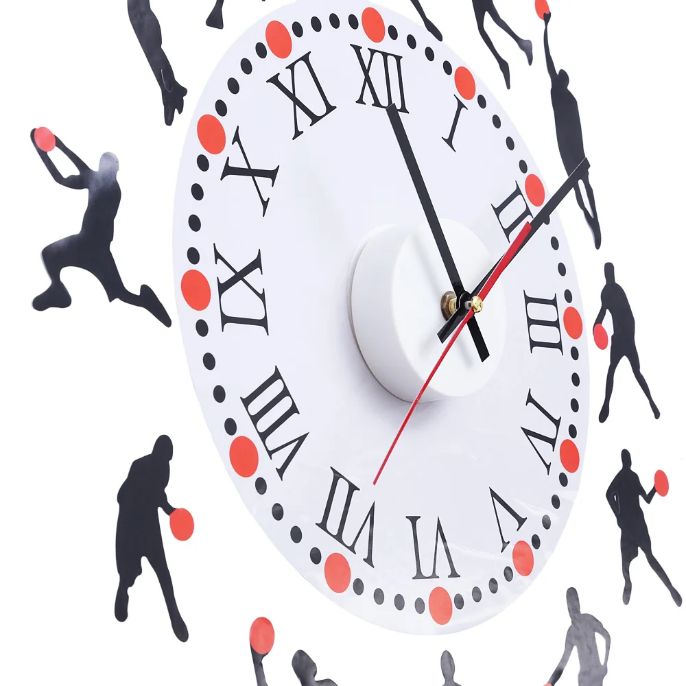 Desain Modern Jam Dinding Basket Sketsa Pola Kreatif Removable Jam