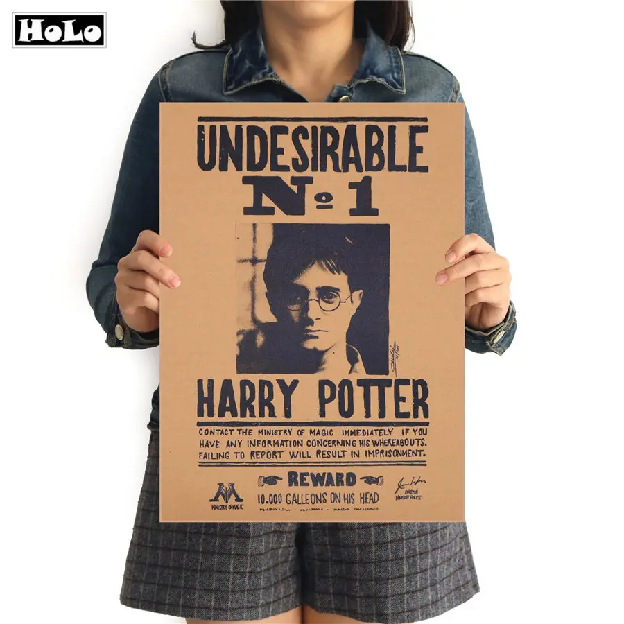 

Movie magic Undesirable No 1 Vintage Kraft Poster Movie Wall Stickers Daily Prophet Cafe Bar Retro Home Decoration FTD 42x30cm